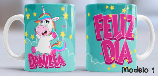 Taza personalizada unicornios