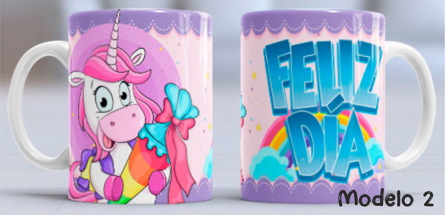 Taza personalizada unicornios