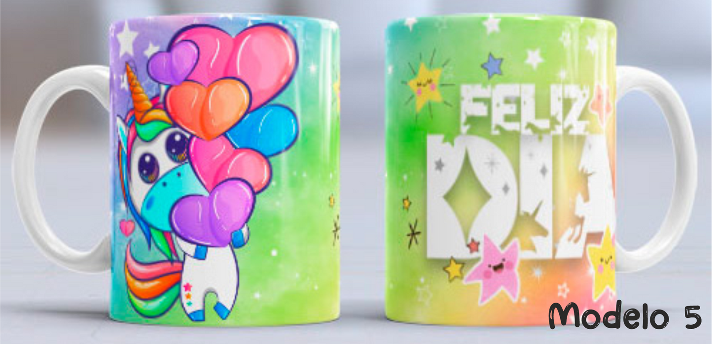 Taza personalizada unicornios