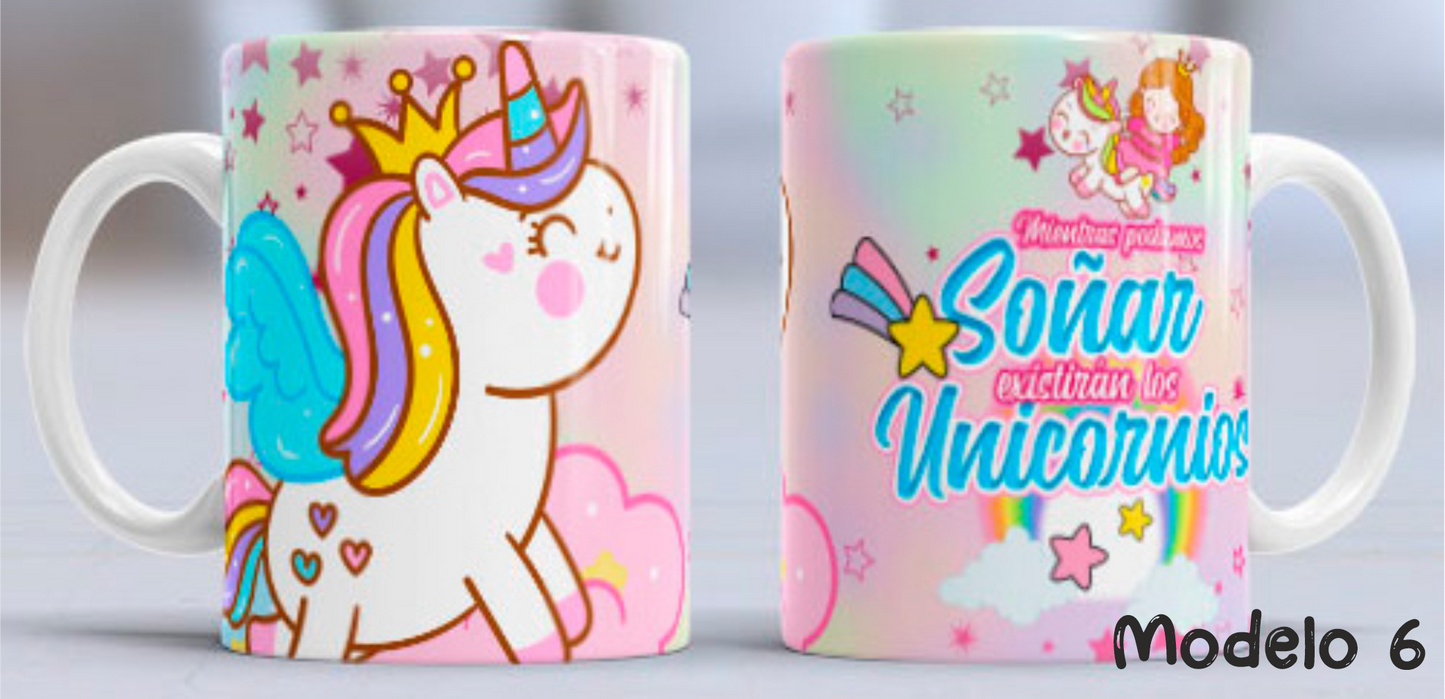 Taza personalizada unicornios