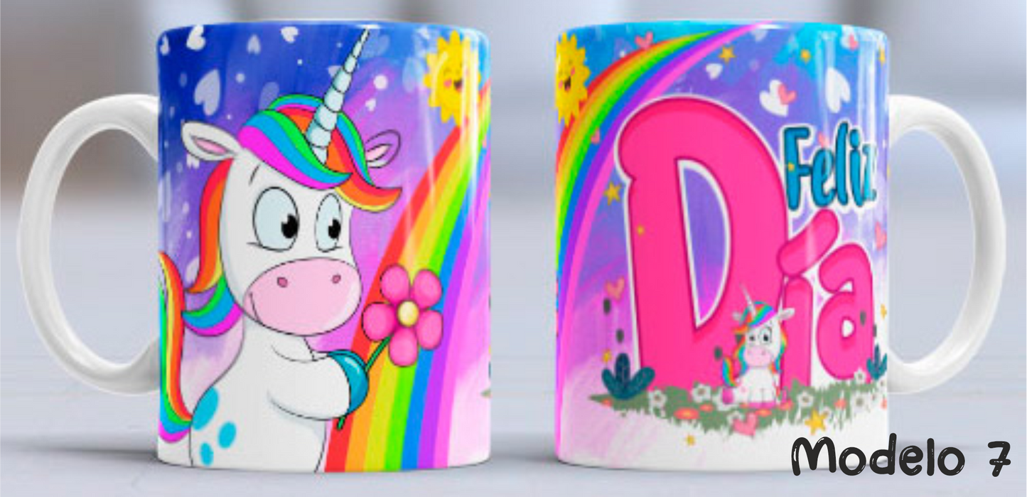 Taza personalizada unicornios