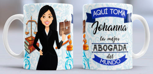 Taza personalizada profesiones. Abogado/a