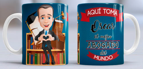 Taza personalizada profesiones. Abogado/a