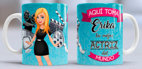 Taza personalizada profesiones. Actriz