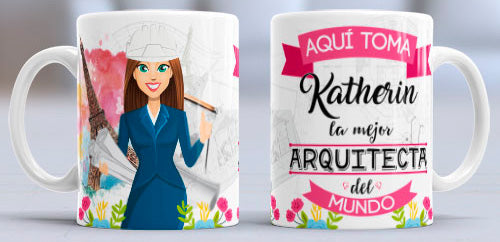 Taza personalizada profesiones. Arquitecto/a