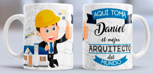 Taza personalizada profesiones. Arquitecto/a