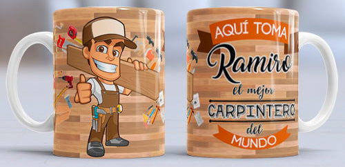 Taza personalizada profesiones. Carpintero