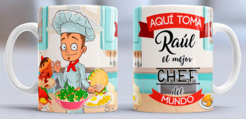 Taza personalizada profesiones. Chef