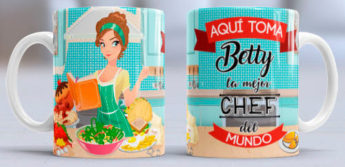 Taza personalizada profesiones. Chef