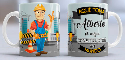 Taza personalizada profesiones. Constructor