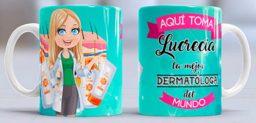 Taza personalizada profesiones. Dermatóloga