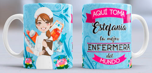 Taza personalizada profesiones. Enfermera/o