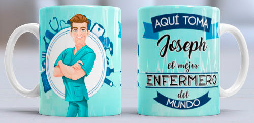 Taza personalizada profesiones. Enfermera/o