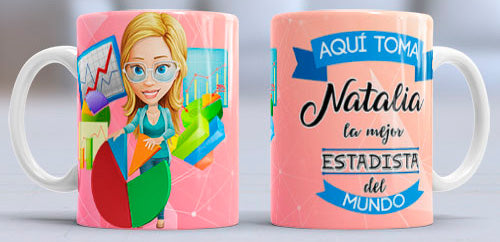 Taza personalizada profesiones. Estadista