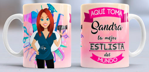 Taza personalizada profesiones. Estilista