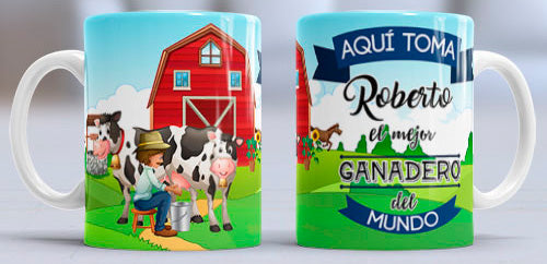 Taza personalizada profesiones. Ganadero