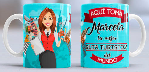 Taza personalizada profesiones. Guía turística