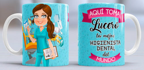 Taza personalizada profesiones. Higienista dental