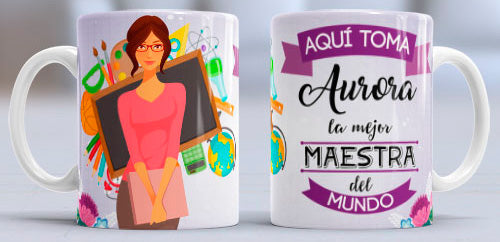 Taza personalizada profesiones. Maestra/o