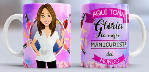 Taza personalizada profesiones. Manicurista