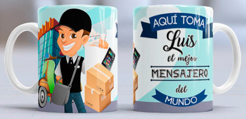 Taza personalizada profesiones. Mensajero