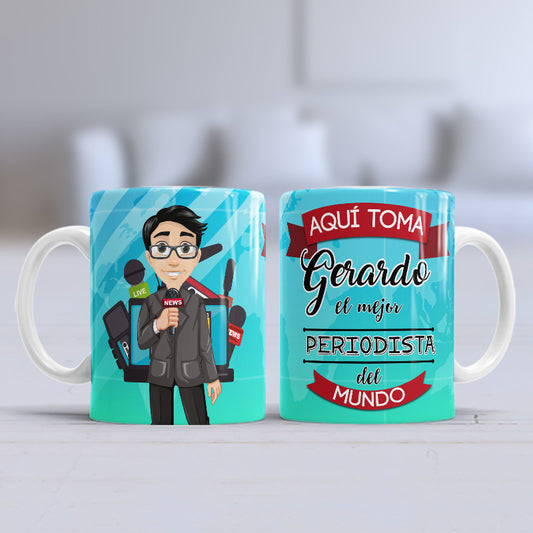 Taza personalizada profesiones. Periodista