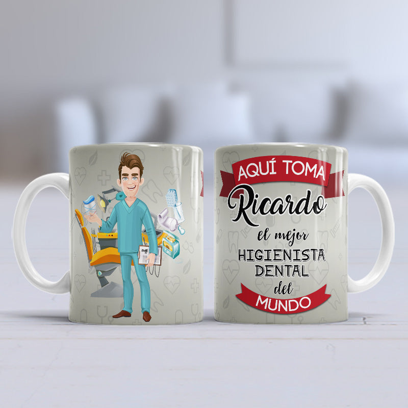 Taza personalizada profesiones. Higienista dental