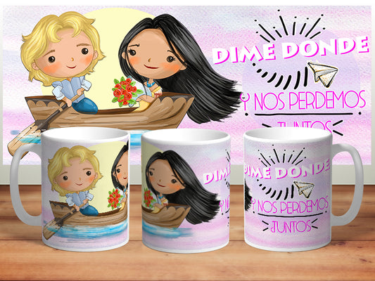 Taza personalizada "Dime donde y nos perdemos juntos"