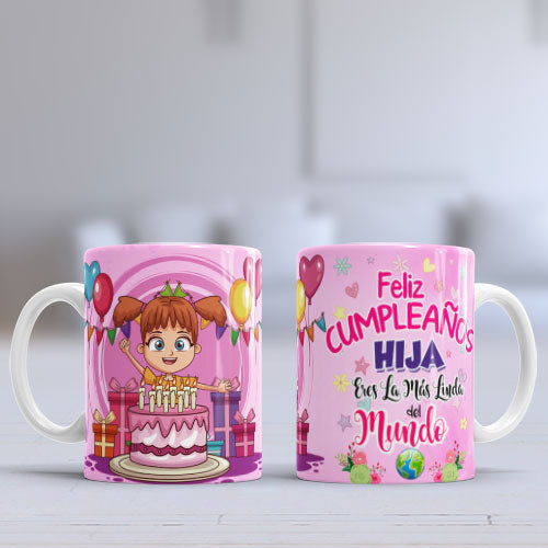 Taza Feliz Cumple Hija