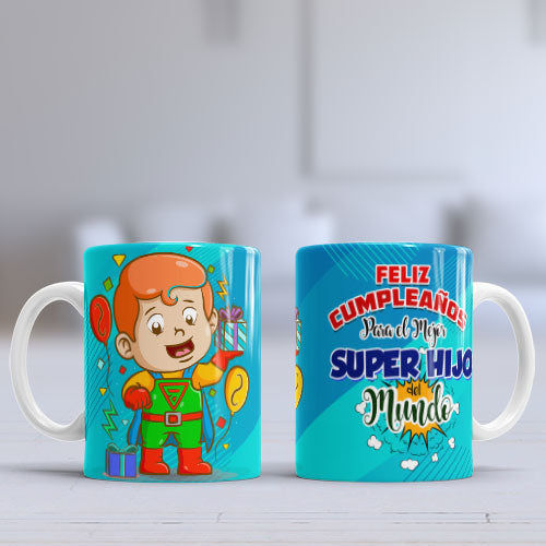 Taza personalizada Feliz Cumple Hijo