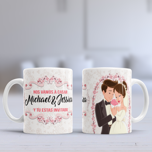 Taza personalizada Invitación de boda