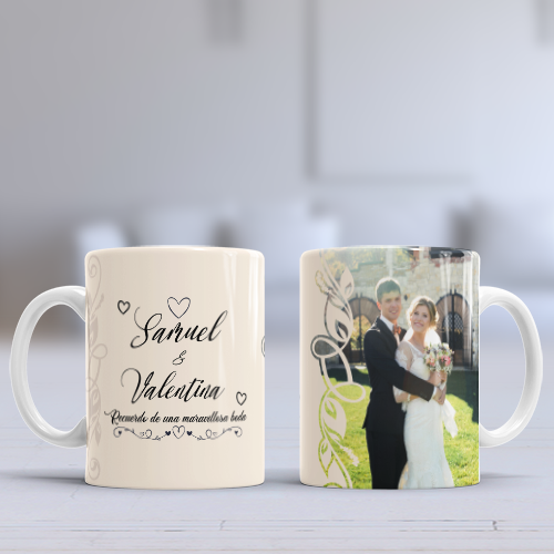 Taza personalizada Recuerdo de Boda con foto