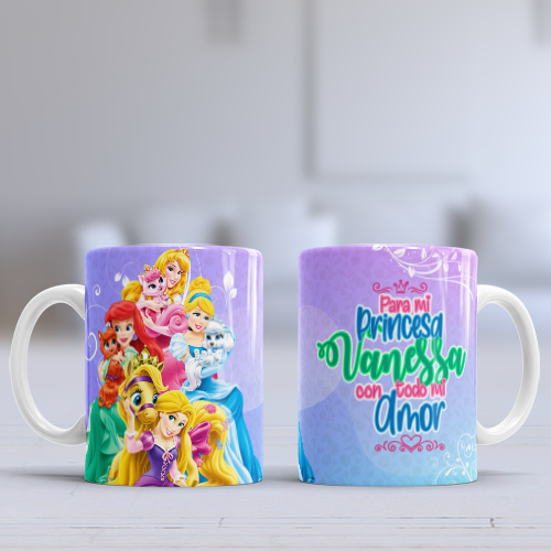 Taza personalizada princesas