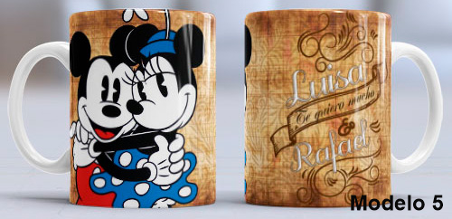 Taza personalizada Mickey y Minnie