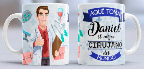 Taza personalizada profesiones. Cirujana/o