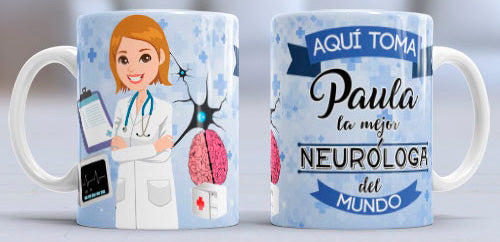 Taza personalizada profesiones. Neurólogo/a