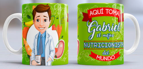 Taza personalizada profesiones. Nutricionista