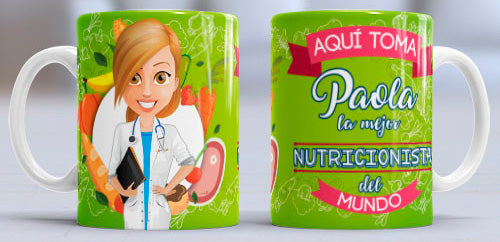 Taza personalizada profesiones. Nutricionista