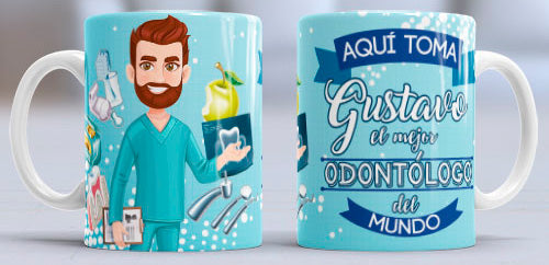 Taza personalizada profesiones. Odontólogo/a