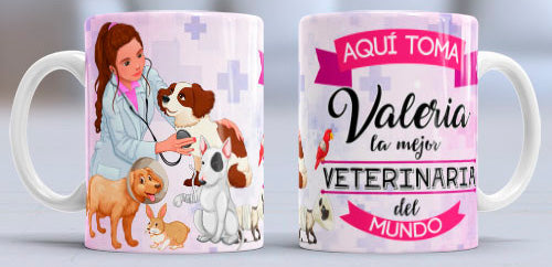 Taza personalizada profesiones. Veterinario/a