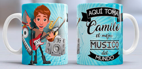 Taza personalizada profesiones. Músico