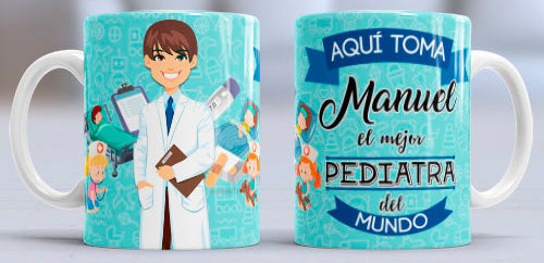 Taza personalizada profesiones. Pediatra