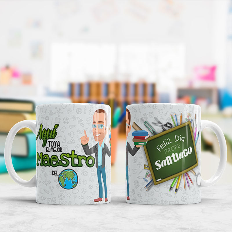 Taza personalizada profesiones. Maestra/o