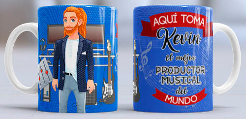 Taza personalizada profesiones. Productor musical