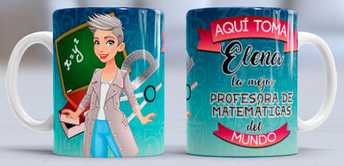 Taza personalizada profesiones. Profesora de Matemáticas