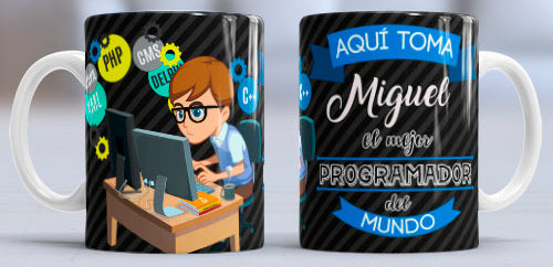 Taza personalizada profesiones. Programador