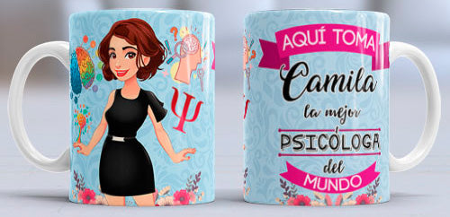 Taza personalizada profesiones. Psicólogo/a