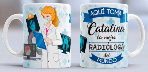 Taza personalizada profesiones. Radiólogo/a