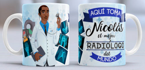 Taza personalizada profesiones. Radiólogo/a