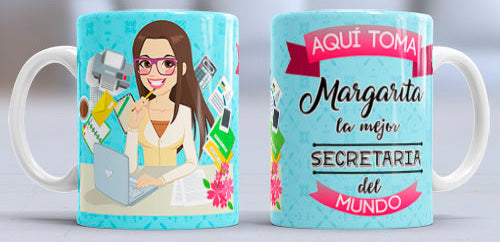 Taza personalizada profesiones. Secretaria